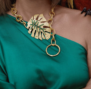 Monstera Large Chain Necklace
