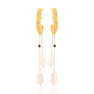 Dune Hanging Pearl Earrings