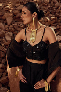 Chains Earrings -Black Onyx
